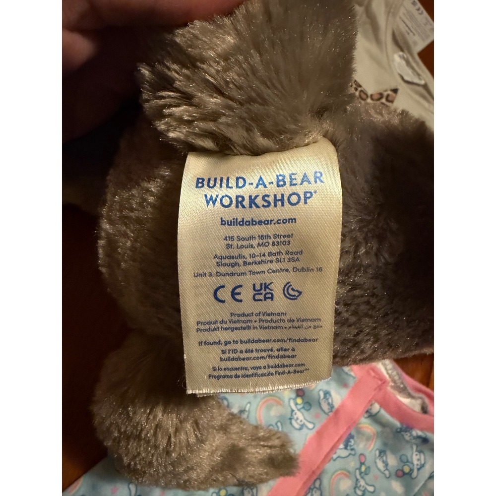 Build A-Bear Violet the Wolf Plush Grey Leopard Cinnamoroll Camo Clothes Carrier - Picture 10 of 10